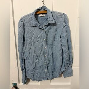 Frame Denim Pale Blue Casual Button-Down Shirt